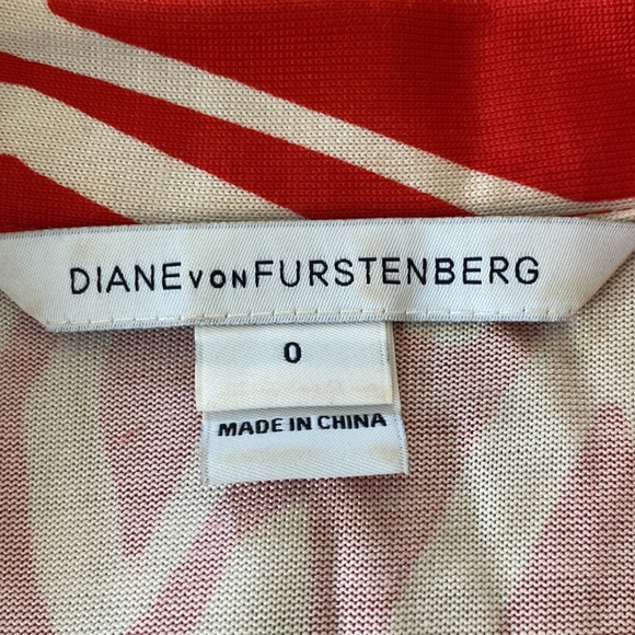 DVF Celeste Romper Red and Cream Design SZ 0 - Picture 7 of 9